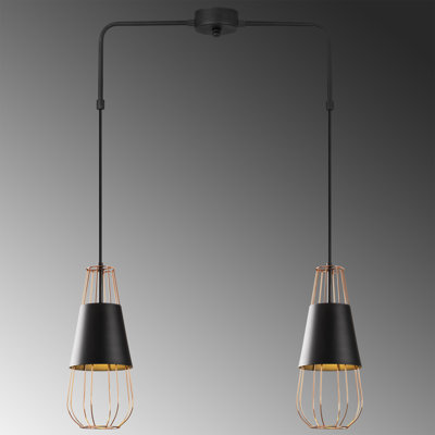2 - Light Black Kitchen Island Pendant