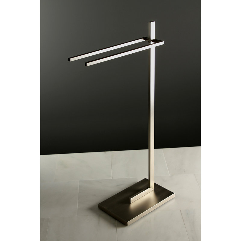 Kingston Brass Edenscape Freestanding Dual Towel Rack, Brushed Nickel
