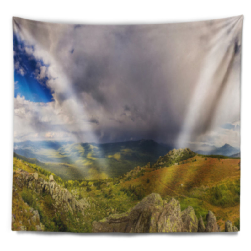 Tapisserie panorama en ciel avec nuages the landscape, H 78 po x l 92 po