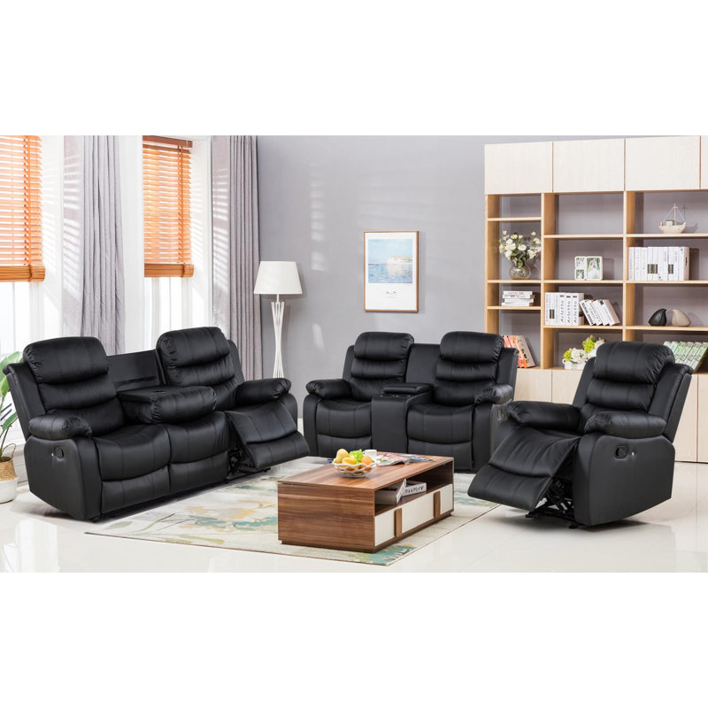 Mitcham Upholstered Home Theater Seating with Cup Holder