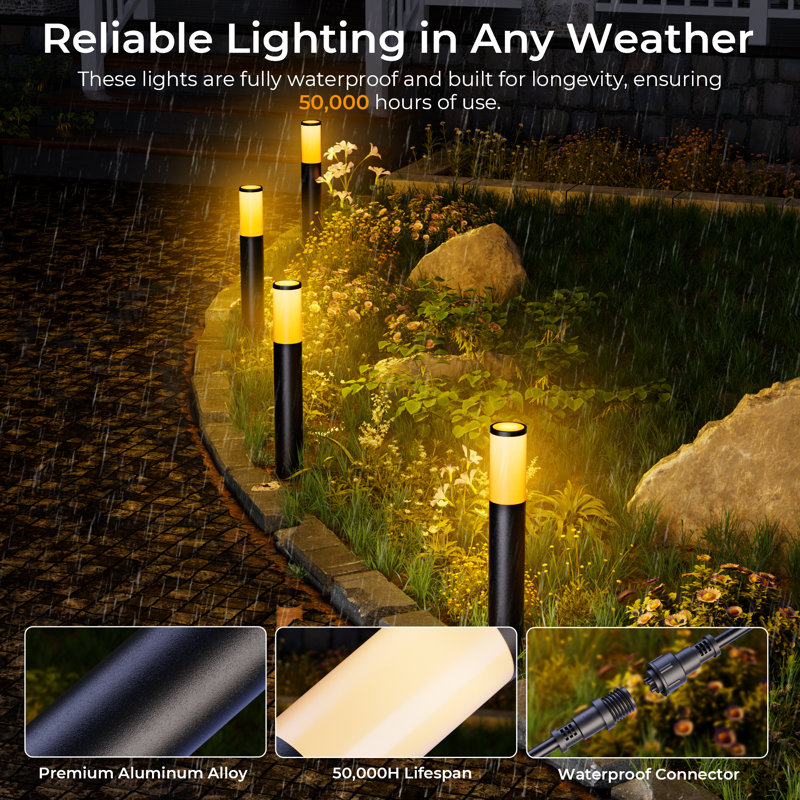 Matte Black Plug-in Integrated LED Pathway Light