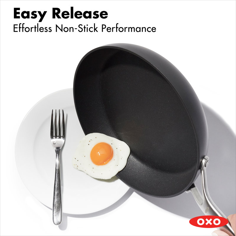 Black Aluminum Ceramic Non-Stick Frypan Set with Stainless Steel Handles