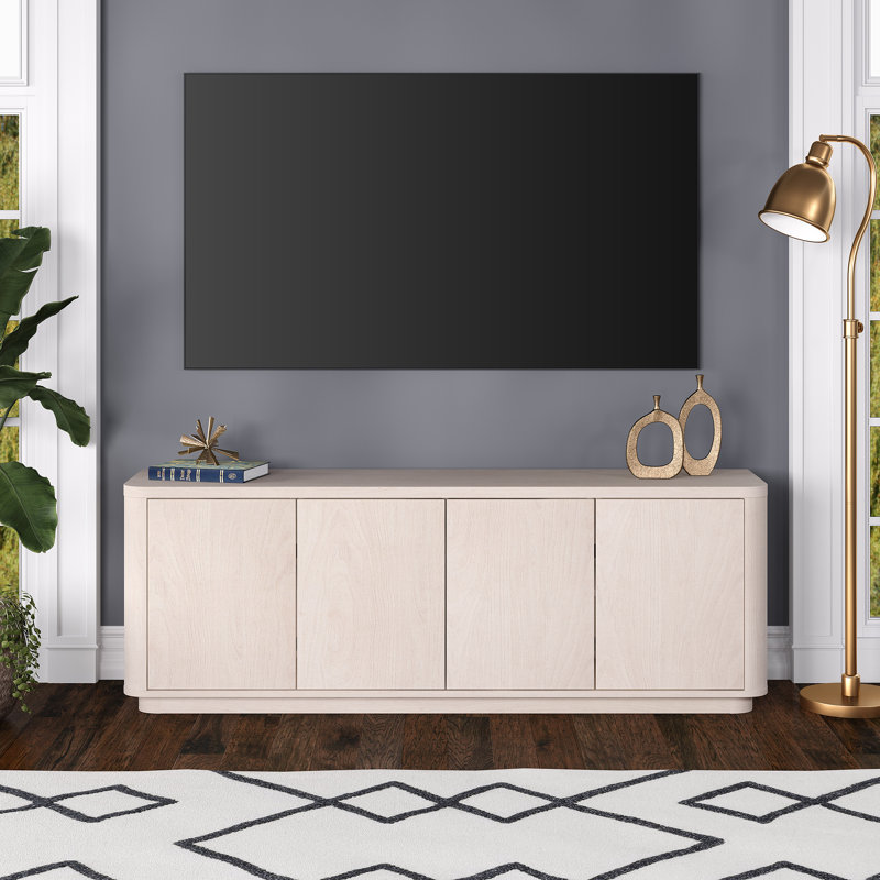 Meuble télé pour téléviseur de 75 po ou moins Plympton, Aulne blanc