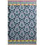 Tapis décoratif moderne à motif de fleurs bleues-110017031