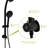 Matte Black Dual Shower Head With Adjustable Slide Bar, 8 Hand & Hose System 4.7" Showerhead Handheld Shower, Black, Arm Kit-127299594