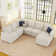U Shaped Sofa Set Large Velvet Chenille Pullout Sofa Bed Modular Sectional Couch With Storage Ottoman