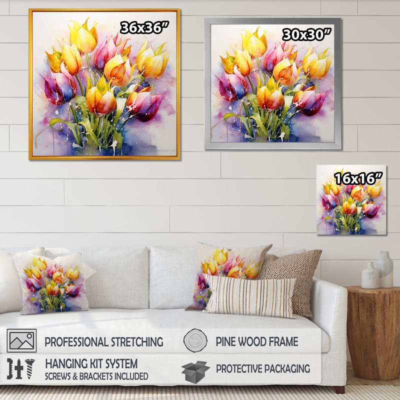 «Herald Tulip Flowers I», reproduction sur toile, Toile tendue, H 36 po x l 36 po