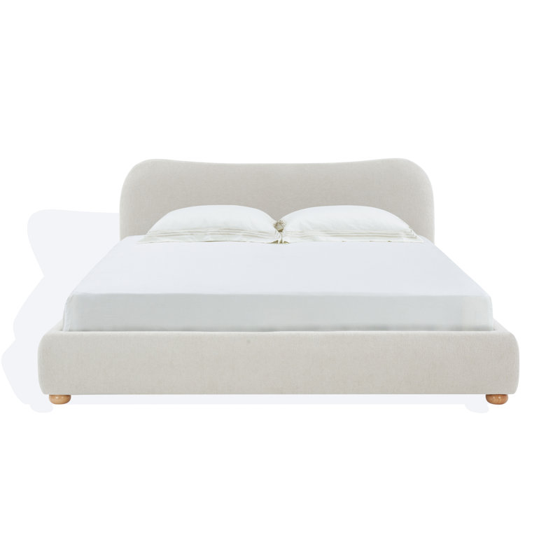 Liza Upholstered Bed, Queen, Taupe Boucle