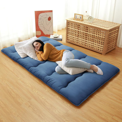 Portable Japanese Futon Mattress, Floor Lounger Bed, Tatami Mat Sleeping Pad for Camping, Guest Room by Ebern Designs