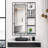 Modern Vanity Mirror with Multi-functional Shelf, Suitable for Bathroom, Living Room, Bedroom and Other Spaces