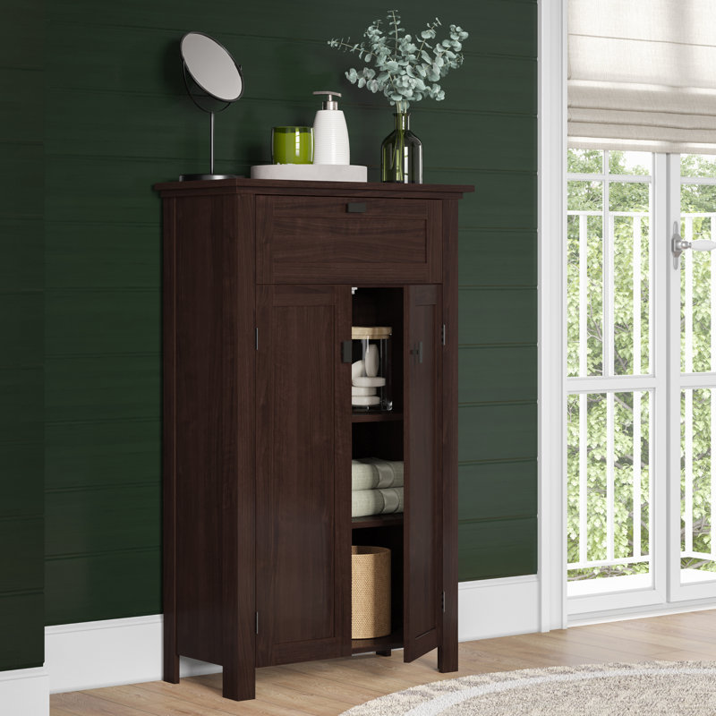 Armoire de salle de bain autoportante Hayward, Marron foncé