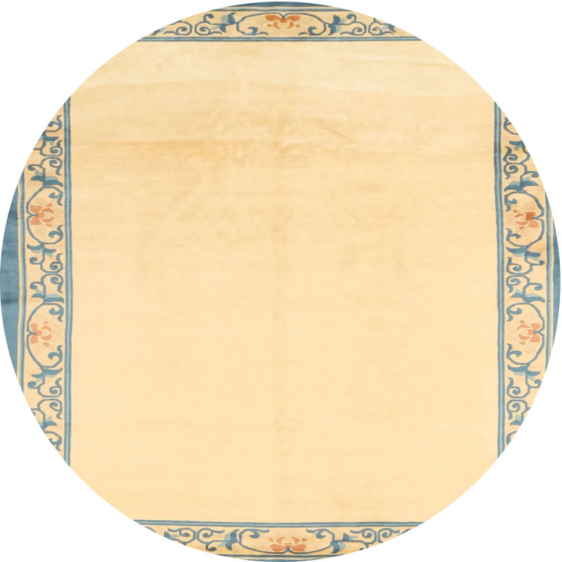Surface beige contemporaine tapis, Rond 6 pi