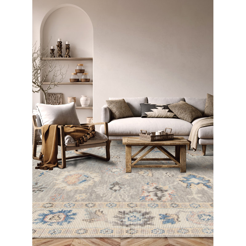Cascade Hand Knotted Wool Area Rug, Rectangle 4' x 6'
