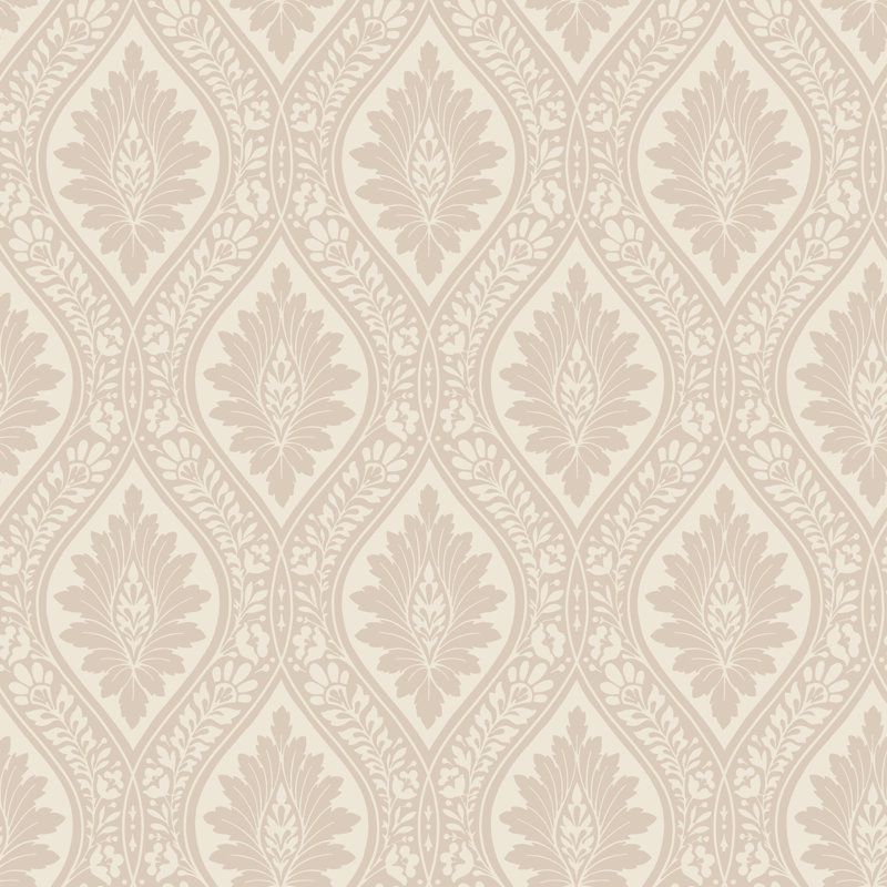 Florence Damask Wallpaper Roll, Tan