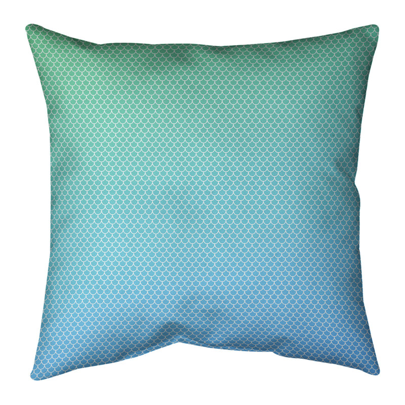 Coussin décoratif intérieur / extérieur Katelyn Elizabeth, 20 po x 20 po, Bleu / vert