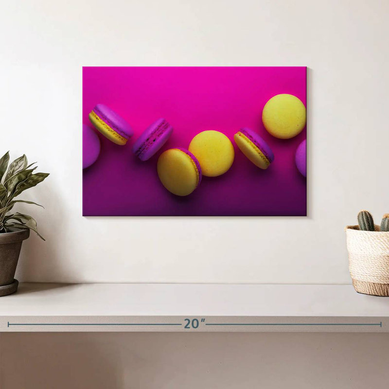 Yarlin Magenta And Yellow Macarons, 8" H x 12" W