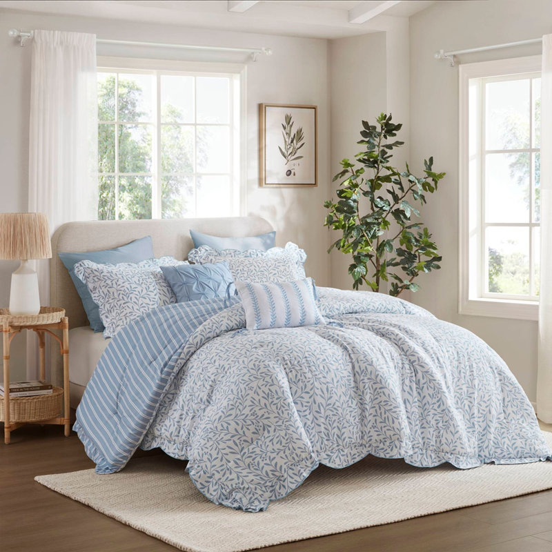 Ensemble d'édredon 5 pièces 5 pièces, Blue, Queen Sheet Set with 4 Additional Pieces