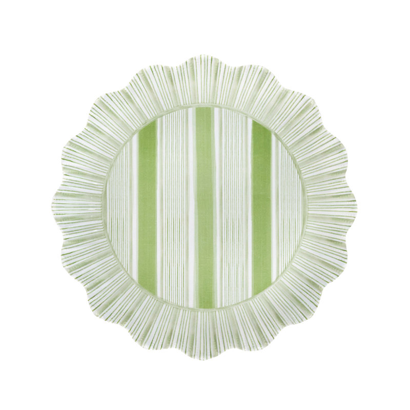 Cabana Stripe Melamine Dessert/Salad Plates, Seagrass