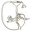 Country Bath Triple Handle Wall Mount Exposed Tub Filler Faucet-32249187-61067775