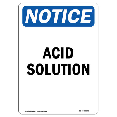 Acid Solution Aluminum Sign 18 x 24