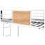 Lit superposé simple en métal avec couchette et accents en bois-1757484442