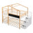 Full over Full Bunk Bed (White, Natural)