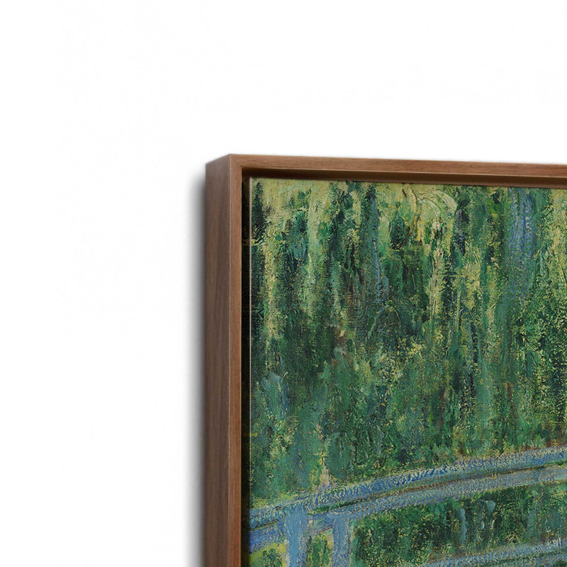 Garden Bridge Reflections, Noyer, H 12,75 po x l 12,75 po, Floater Frame