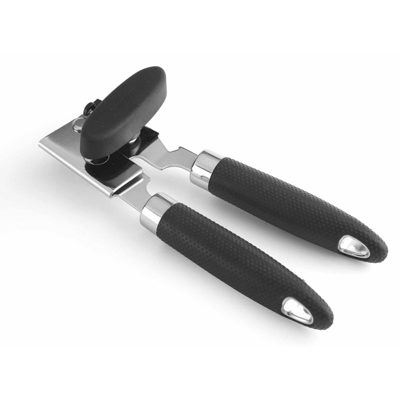 Black Stainless Steel Soft Handle Magnetic Can Opener