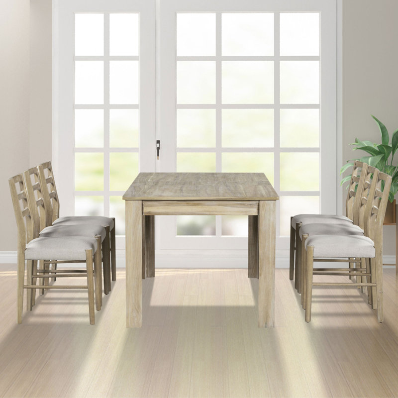 Four Leg Dining Set, Brown, Oak