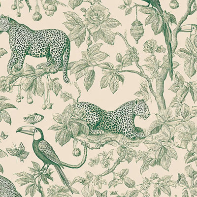 Peel and Stick Wallpaper Leopard Toucan Botanical Green Line Art Vintage Beige Contact Paper Removable Self Adhesive Wall Mural Wall Decor for Bedroom Kitchen Cabinets 17.7in x 118in