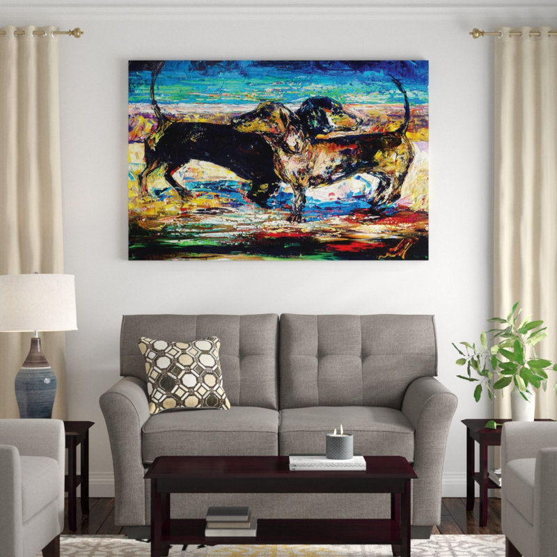 Peinture de sœurs sur toile tendue, H 40 po x l 60 po x P 1,5 po, Toile tendue, Pas de tapis