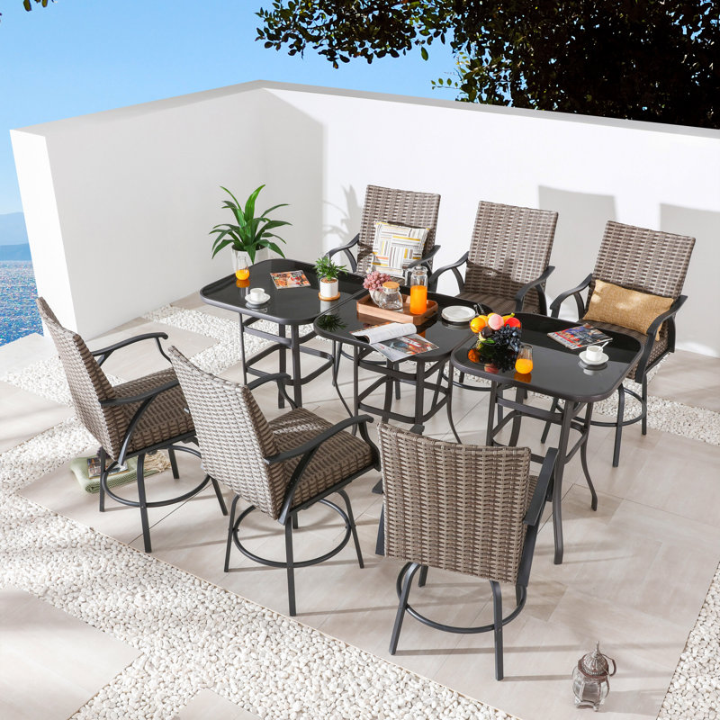 6 - Person Patio Dining Set Square Table