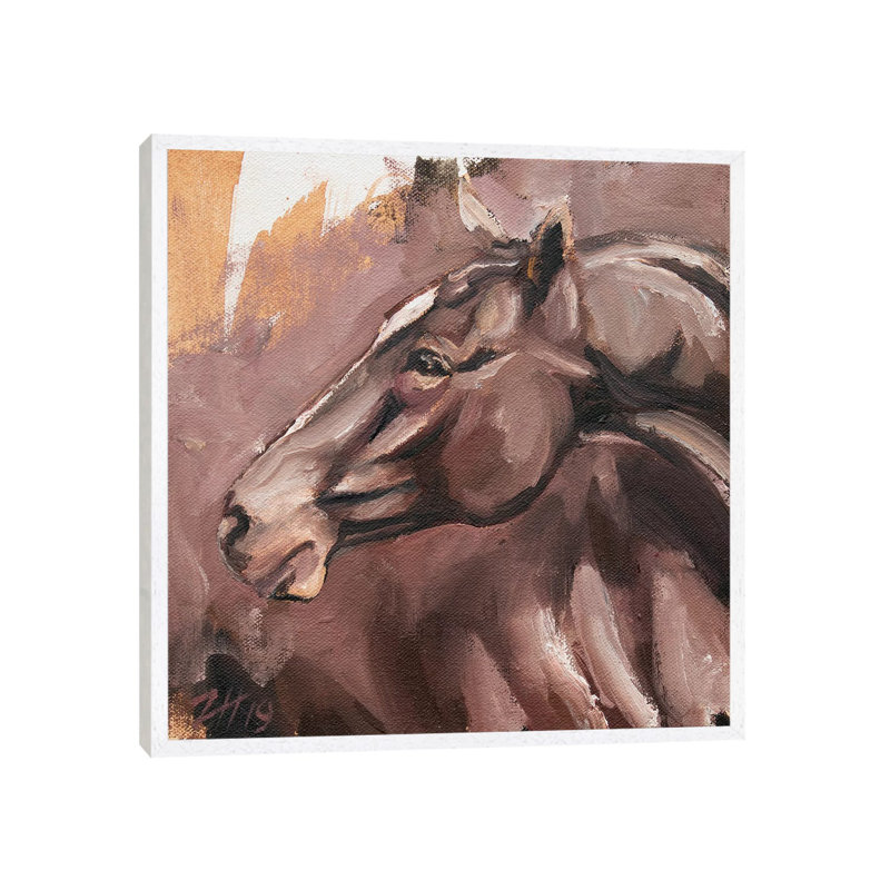Family Equidae (Study 28) by Zil Hoque - Painting on Canvas, White Framed, 66.04 cm H x 66.04 cm W