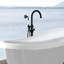 Robinet de baignoire moderne avec douche à main - noir mat, métal, noir de rénovation de salle de bain et amélioration de la qualité de la corrosion,