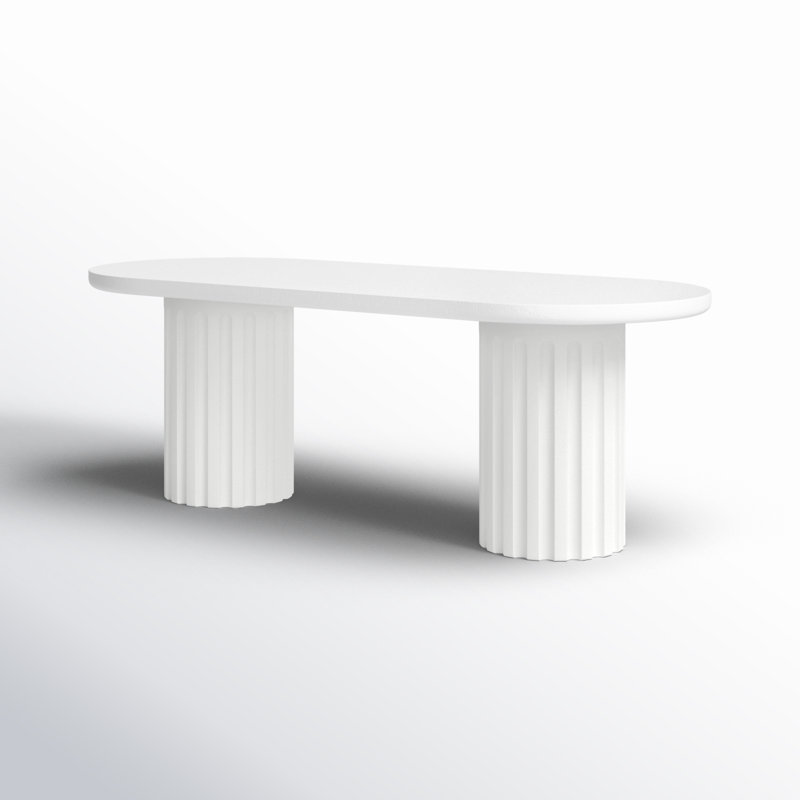 Pipperidge 86.5'' Stone Outdoor Dining Table