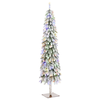 Pre-Lit Flocked Artificial Christmas Tree With Lights