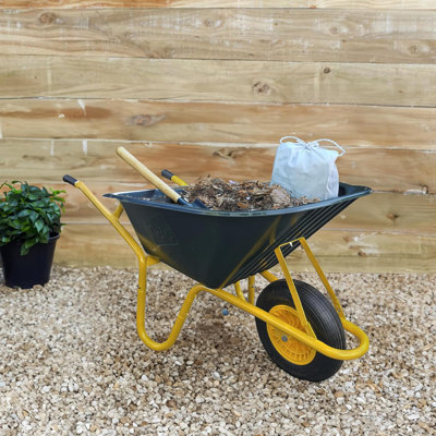 Neo Garden Wheelbarrow Heavy Duty 110L 150kg Durable Plastic Green Tray Barrow P