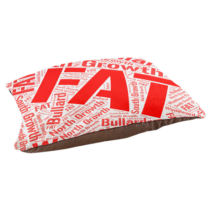 Coussin de chien « districts », Rouge, Grand (l 40 po x P 30 po x H 14 po), Fresno