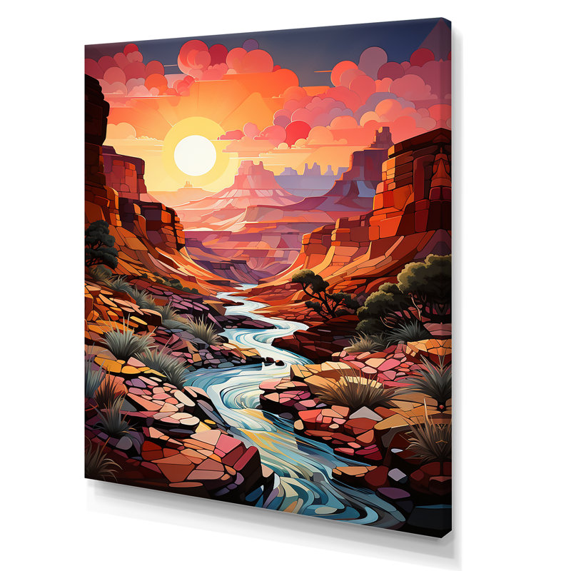 Canyon Canyon Sunrise Landscape, impression sur toile, Toile tendue, H 40 po x l 30 po x P 1,5 po