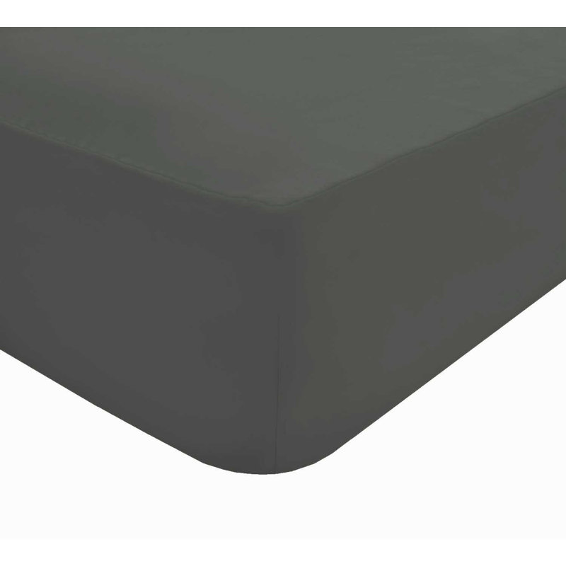 Jaydin Cotton Blend Machine Woven Fitted Sheet, Charcoal, Double (4'6)