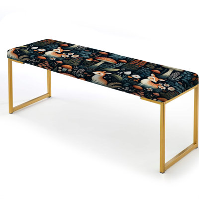 Milano - Animal Print Upholstered Gold Bench