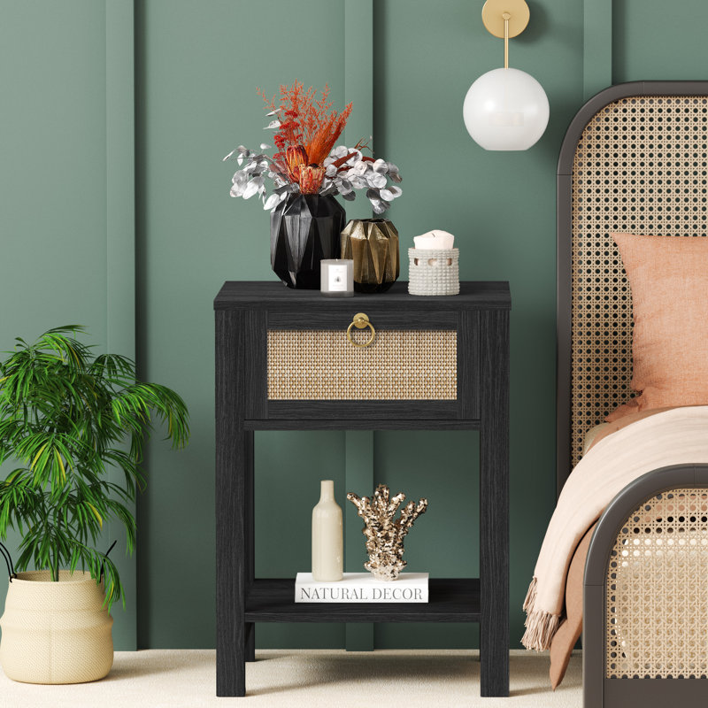 17.7'' W Nightstand, Black