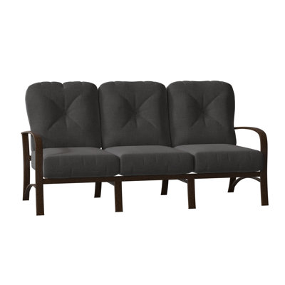 Fremont 75.25'' Wide Aluminum Patio Sofa with Cushions
