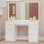 Coiffeuse moderne avec miroir et 9 tiroirs, l 47,2 po Kahari