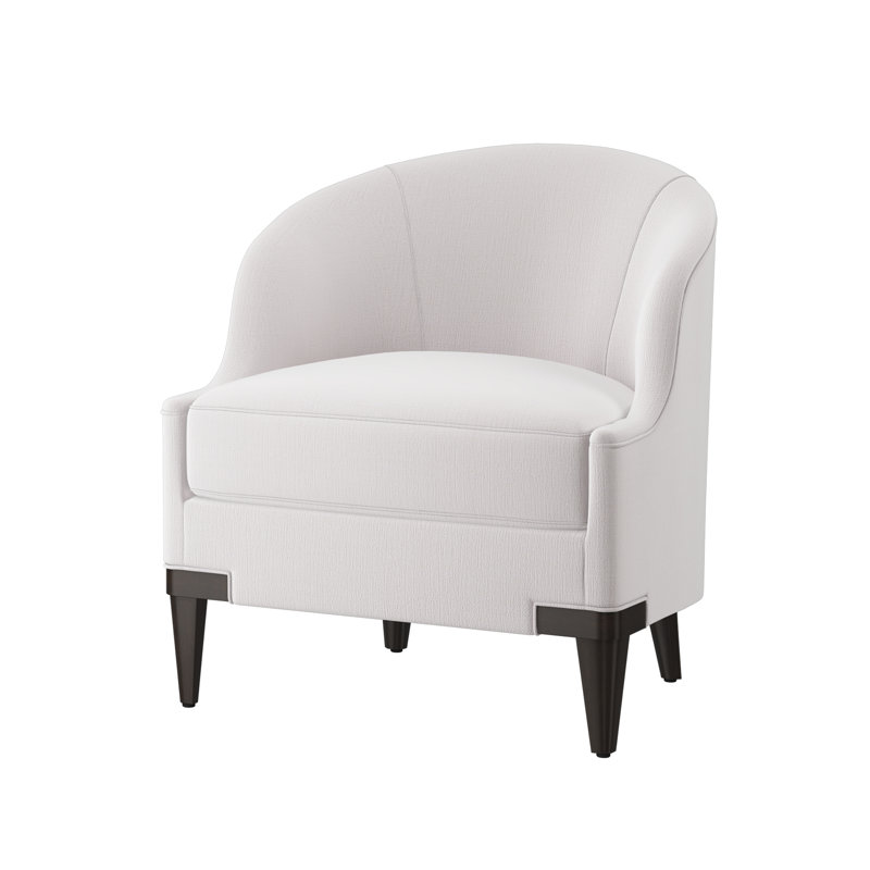 Fauteuil demi-tonneau Lafayette, Neige page (tissu performance) 1355-91, Expresso