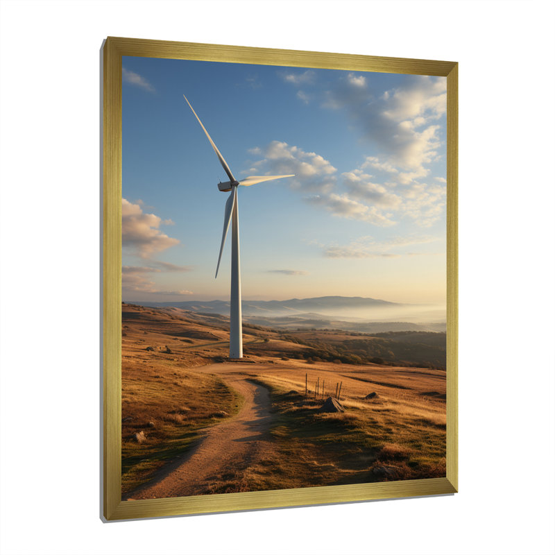 Wind Turbines Track Minimalist Motion II, reproduction d'art sur toile, H 44 po x l 34 po x P 1,5 po
