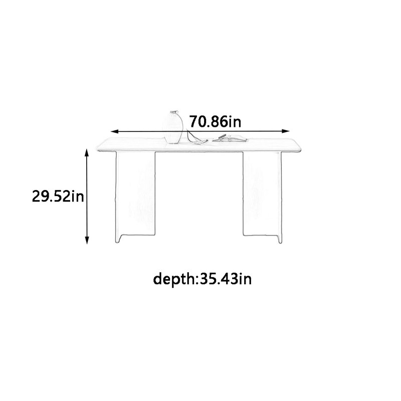 Table de salle à manger rectangulaire Modern, H 29,52 po x L 70,86 po x l 35,43 po