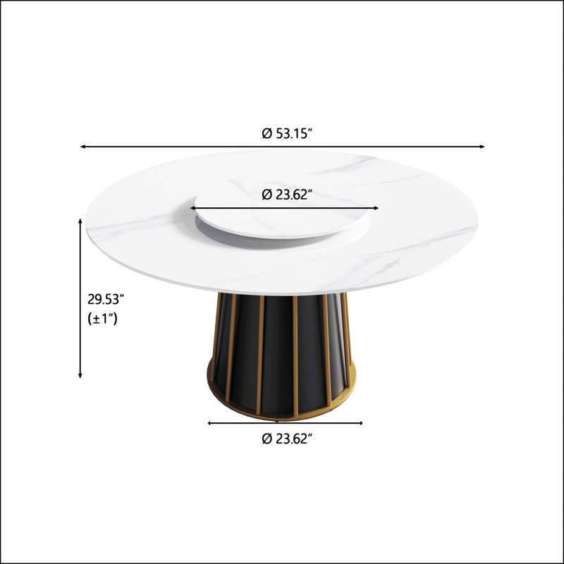 Table de salle à manger Modern, H 29,53 po x L 53,15 po x l 53,15 po