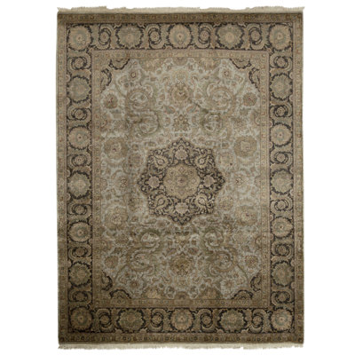 Hand Knotted Area Rug in Black