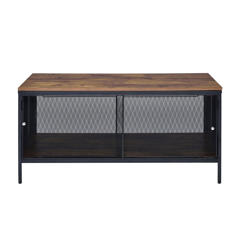 Table basse pliable rectangulaire, chêne antique et noir